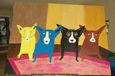 Four Dogs 2001 48x36