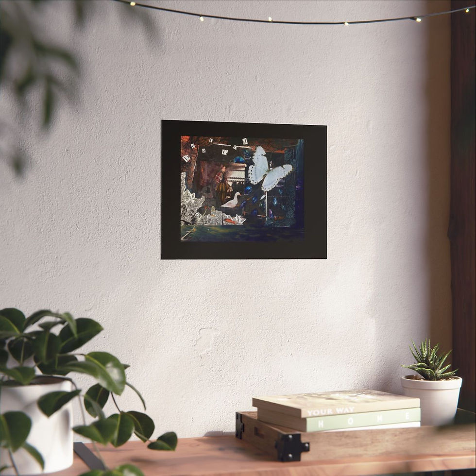Thumbnail: Dear God,  a handcut collage art print. 