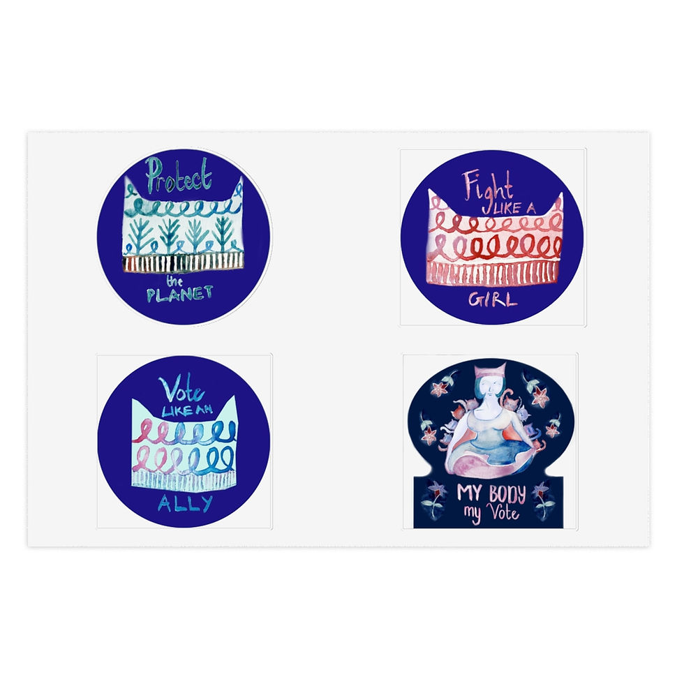 Thumbnail: Sticker Sheets - 2024 Election Pussy Hat Designs - Set of 4