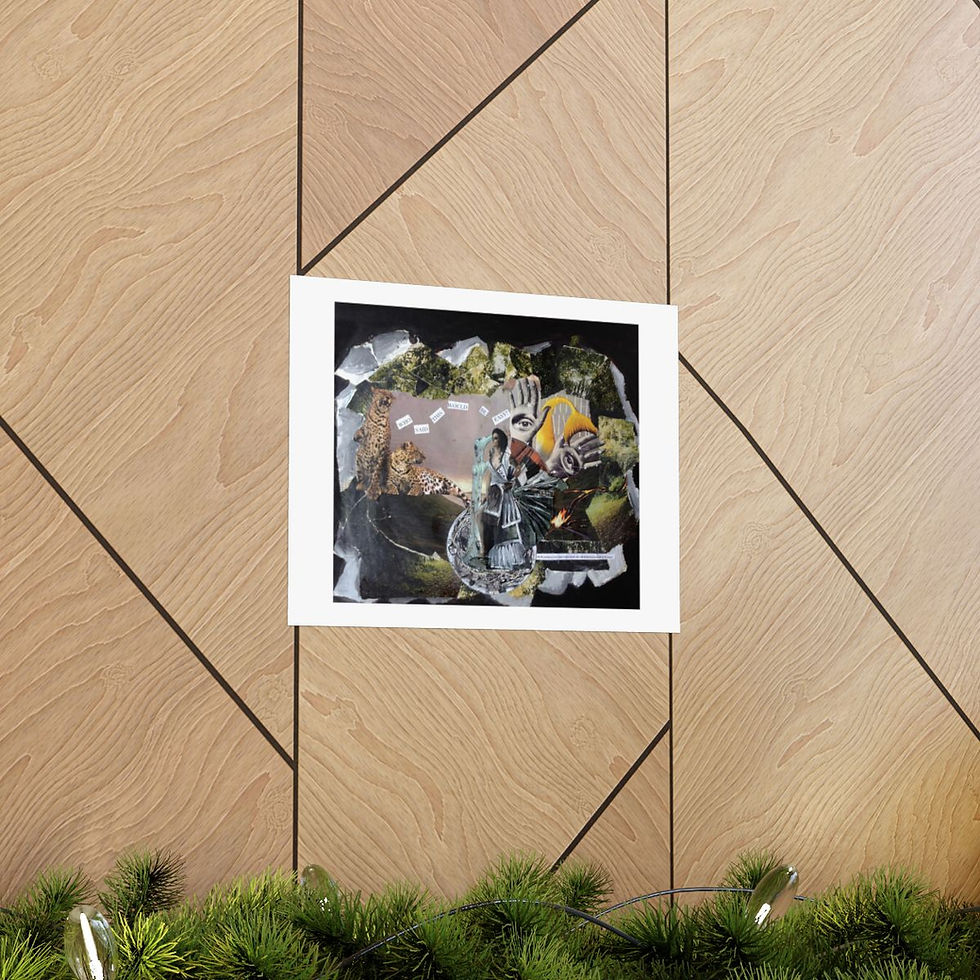 Thumbnail: Who said this would be easy? a handcut collage art print. 