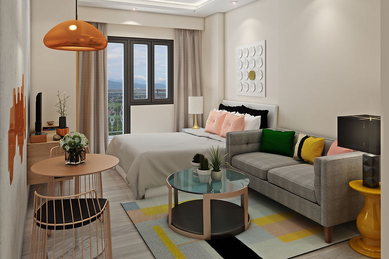 Studio - Living and Dining with Balcony.