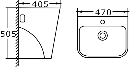 WALL HUNG BASIN IS3047