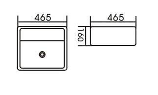 WALL HUNG BASIN IS2080 NO TAP HOLE