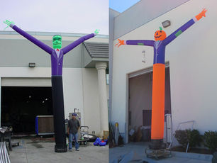 Inflables danzantes publicitarios de Frankenstein y Calabaza