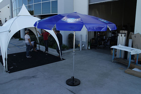 diameter of patio umbrella 9' Wood Pole Fiberglass Ribs Patio Umbrella