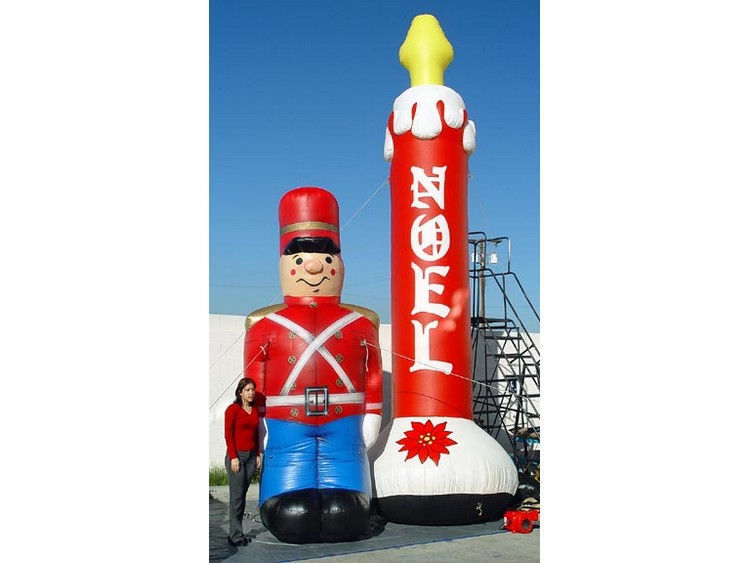 Giant Inflatable Toy Soldier and Noel Candle