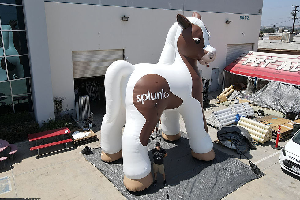 25 ft. Giant inflatable Splunk Mascot White Brown Horse