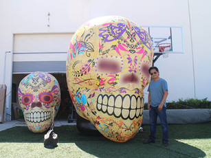 Cráneos Inflables Amarillas para Día de Muertos 6ft & 10ft