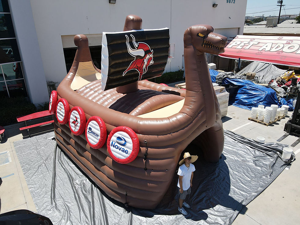 Custom Inflatable Football Tunnel Viking Ship (top view)