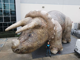 25'x50' Giant inflatable realistic triceratops dinosaur (front view) for rent or sale