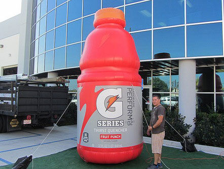 Inflatable Fruit Punch Gatorade Bottle Replica