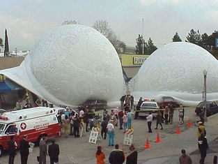 Biggest inflatable bra (street shot)