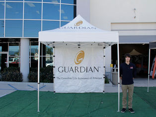 8x8 Custom logo pop up tent Guardian Insurance