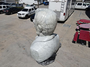 Inflatable Abraham Lincoln bust (back view)