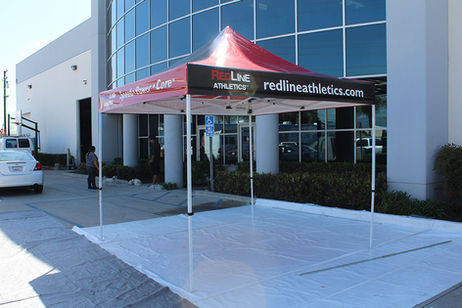 10x10 Custom canopy Red Line Athletics