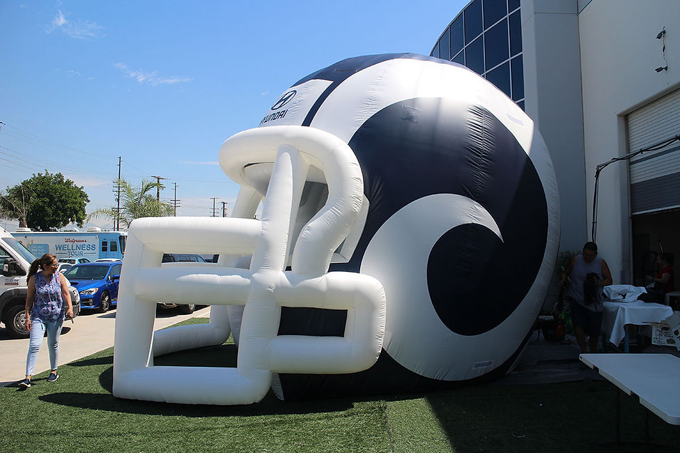 Giant Inflatable Football Black Helmet LA Rams (side view)