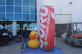Airtight inflatable duck and energy can Guru