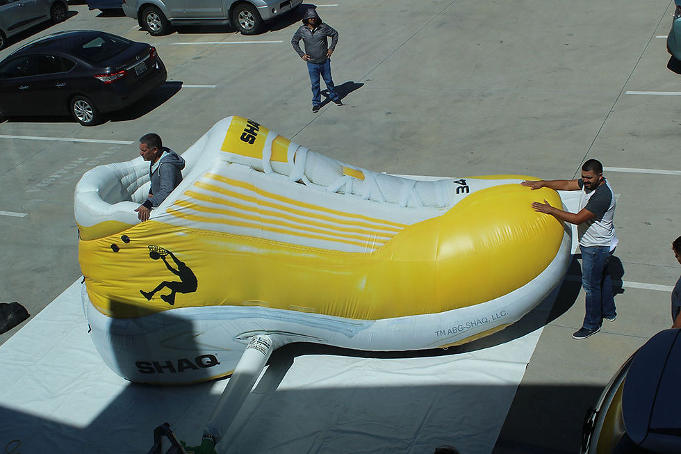 Giant Inflatable SHAQ Basketball Shoe Replica (top view)
