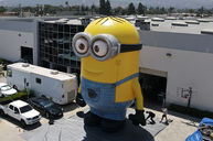 Giant inflatable minion character