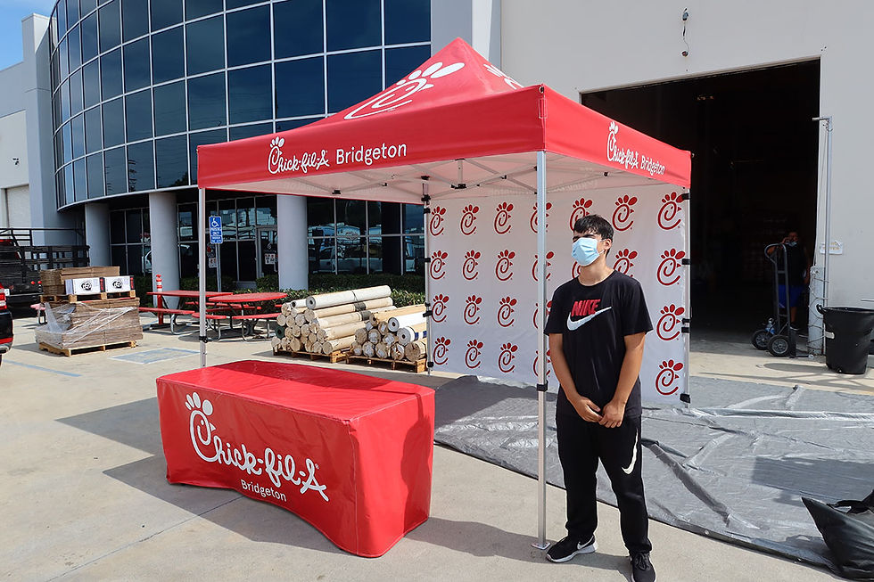 10x10 Custom Food Tent & Table Cover Chick-fil-A