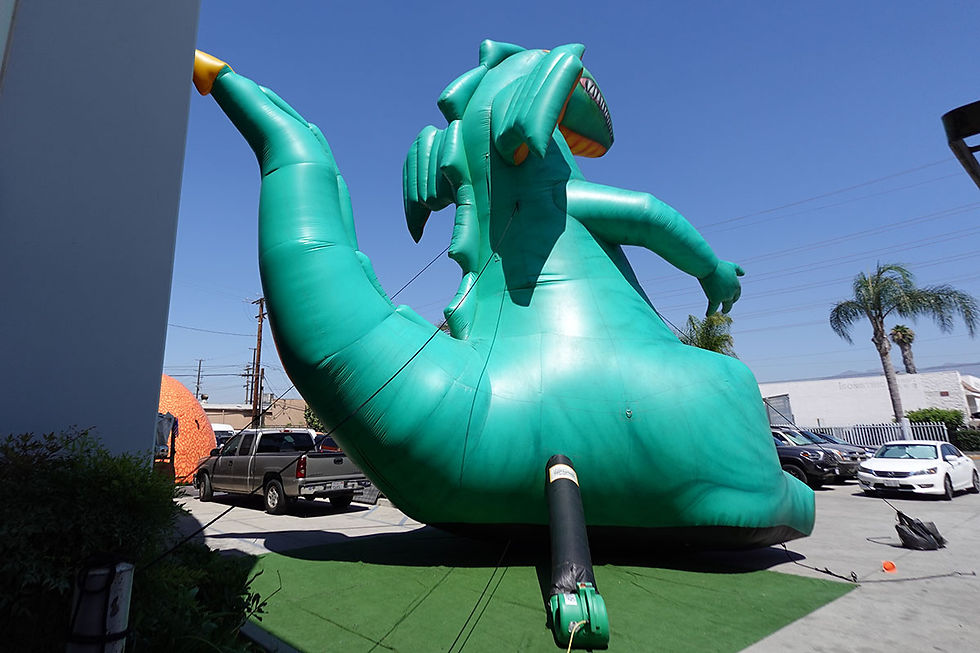 30 ft. Giant Inflatable Green Dragon (back view)