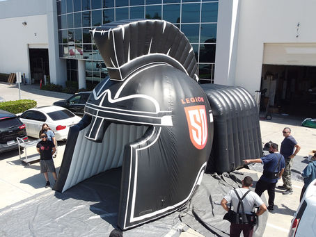 Giant Inflatable Spartan Helmet Tunnel