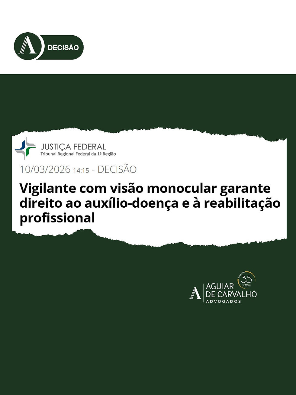Decisão do TRF1
