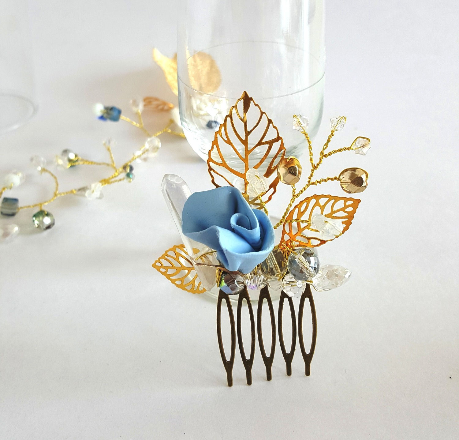 Isabella Blue Goddess Hair Comb