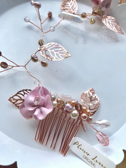 Thumbnail: Nicole Rose Gold Hair Vine