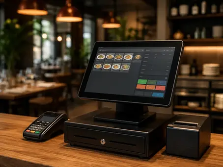 Una computadora con un pos para restaurantes