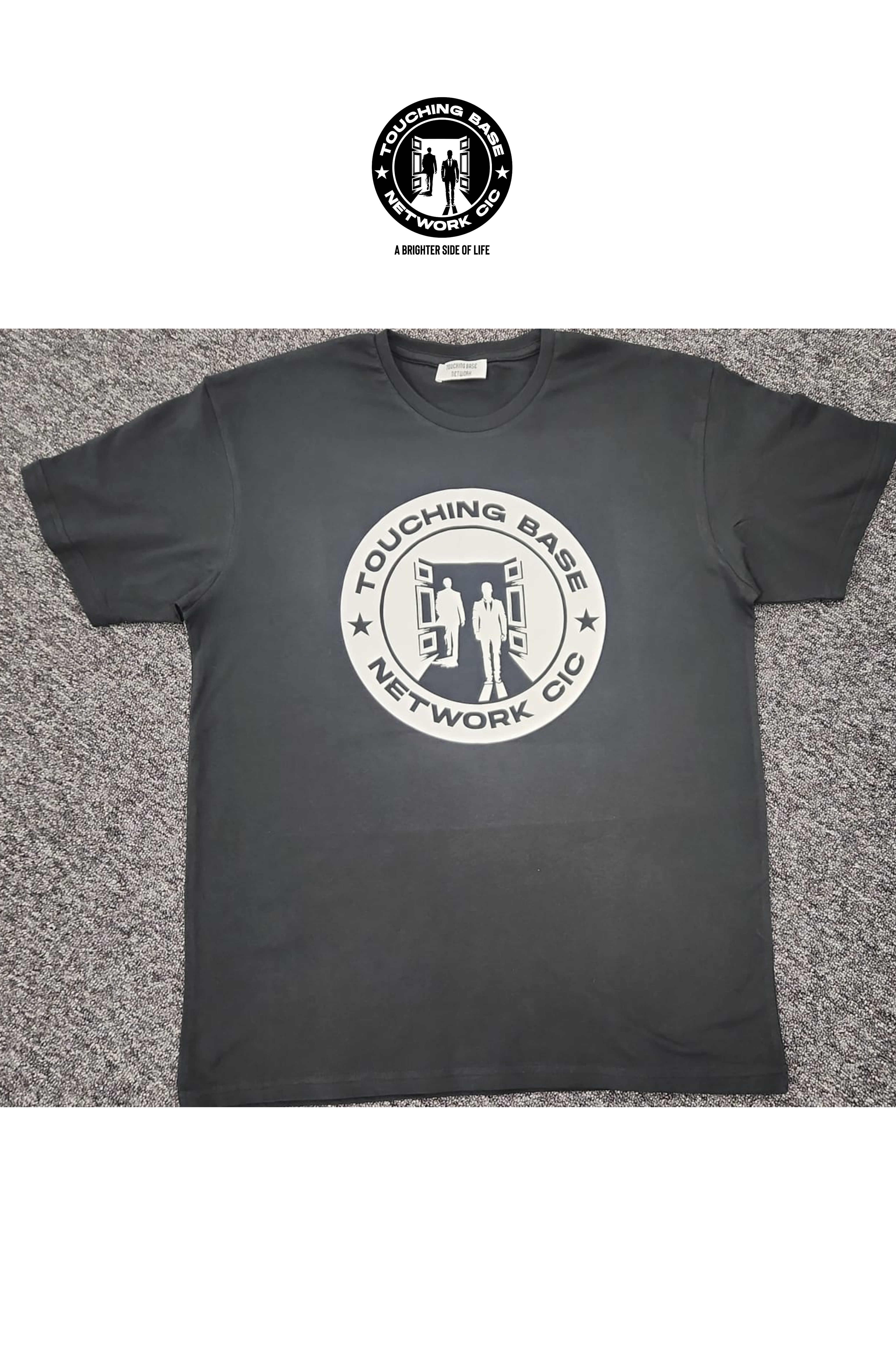 BLACK TOUCHING BASE NETWORK C.I.C SHORT SLEEVE T-SHIRT