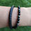 Miniature : Bracelet cuir noir Hématite + Onyx 6 mm