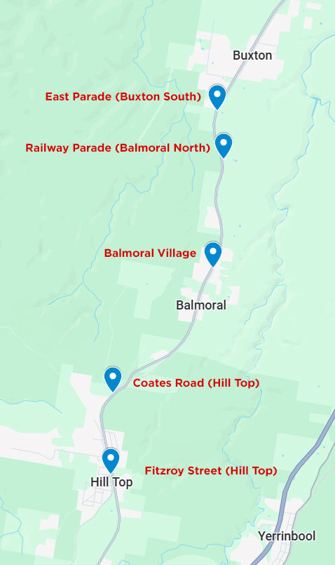 Map of the upcoming closures