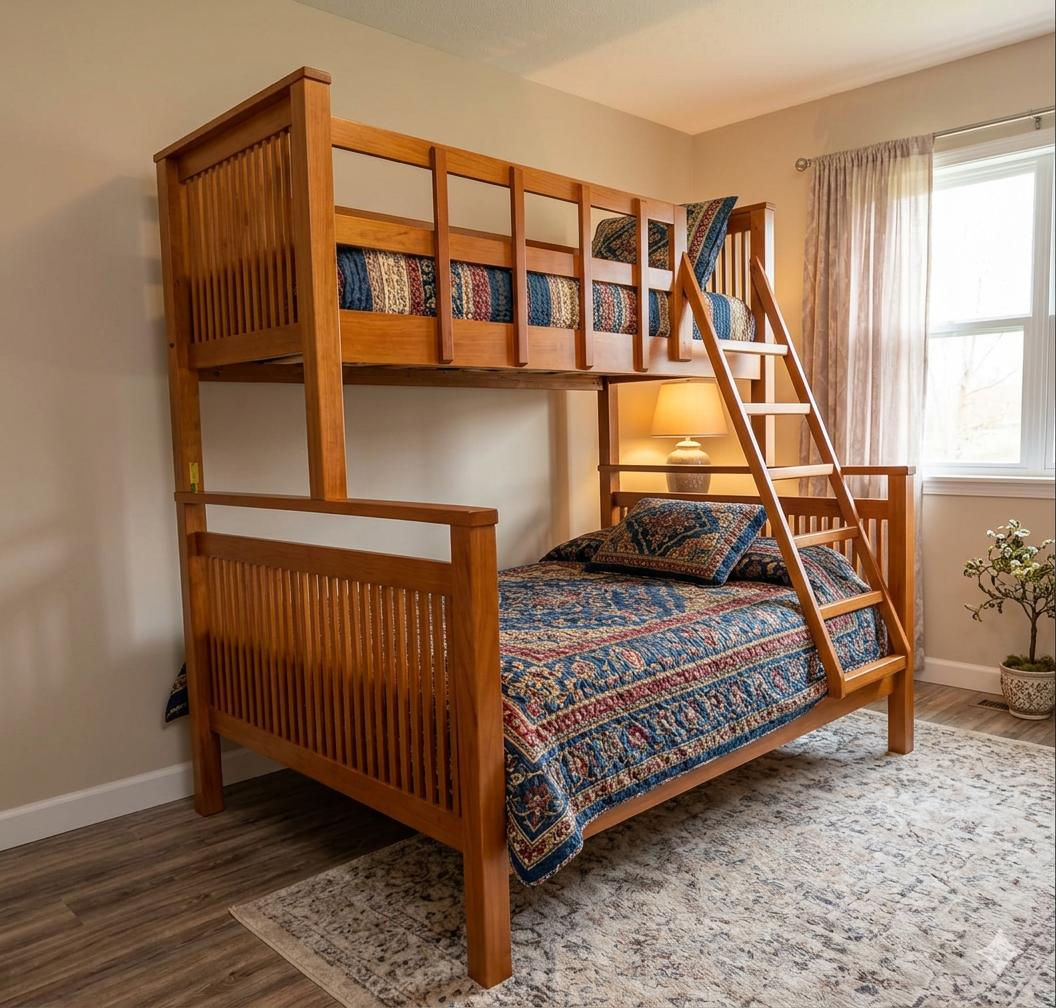 BUNKER BED bottom:5'x6'3" top:3'x6'.3"