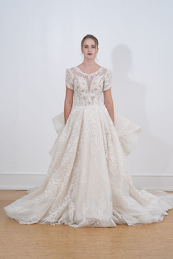 Regal Lace and Beaded Illusion Wedding Gown | nathalie-loma Regal Lace and Beaded Illusion Wedding Gown | nathalie-loma