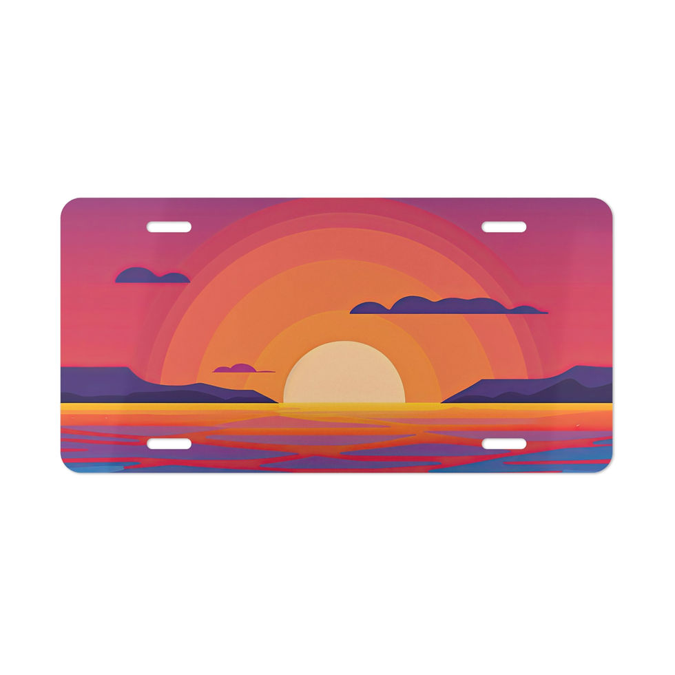 Car Vanity License Plate - Sunset, Paradise, Fantasy - Perfect Gift Vanity Plate