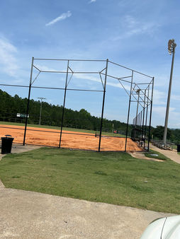 Baseball field with backstop and fence