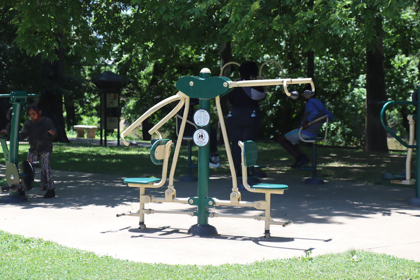 Outdoor workout equipment at Ridge Ferry Park