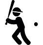 Baseball player batting, ready to hit