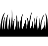Black silhouette of tall grass