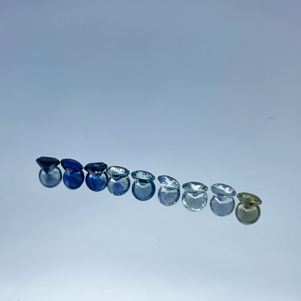 Thumbnail: 0.91ct (total) Set of 9 Sapphires Yellow to Purple