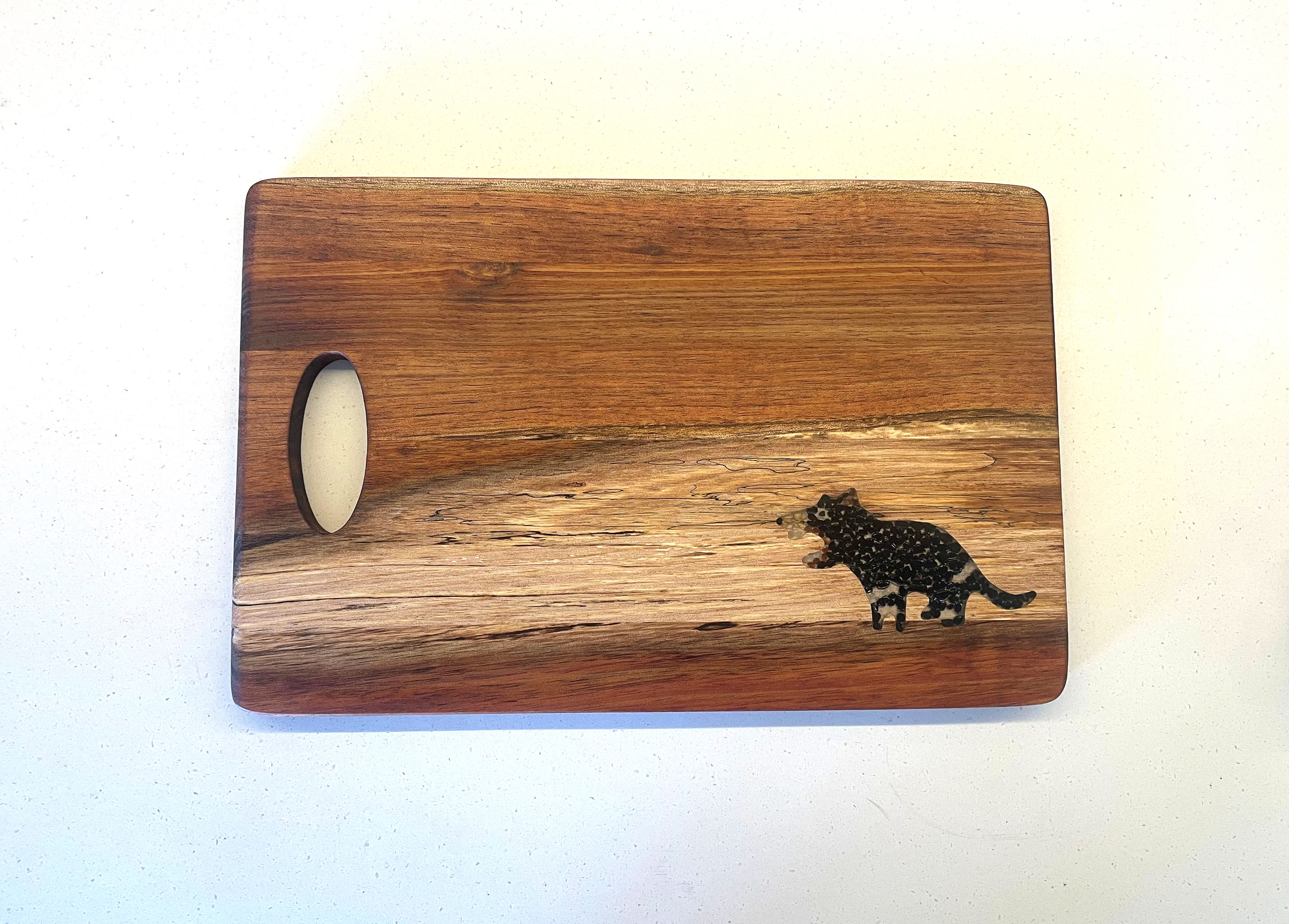 Large Tasmanian devil cutting board - Blackwood