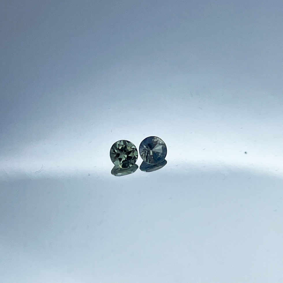 Thumbnail: 0.16ct (total) Yellow-Light Green sapphire pair