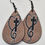 Thumbnail: Light Brown Cross Heart Faux Leather Teardrop Earrings