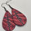 Thumbnail: Red Faith Faux Leather Teardrop Earrings