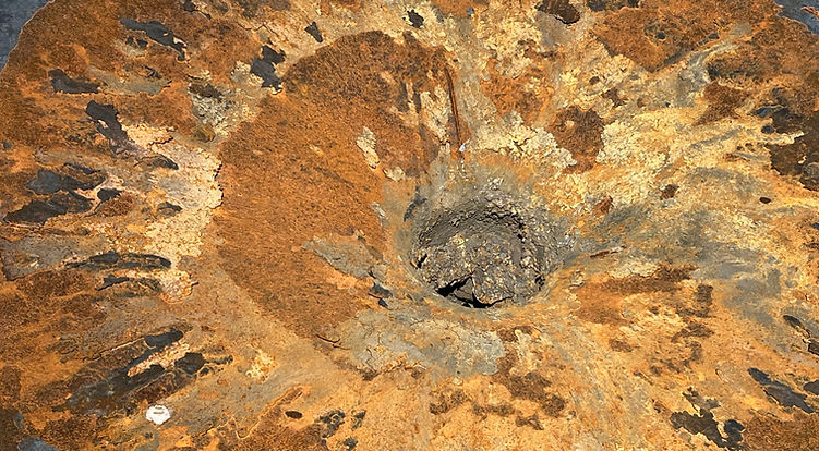 Shaped Charge Blast Hole in Steel Plate