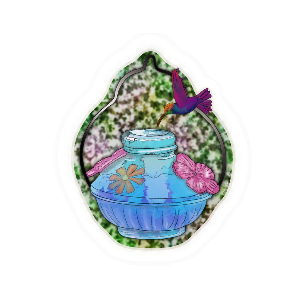 Thumbnail: "Hummingbird At Feeder" Vinyl Kiss-Cut Stickers