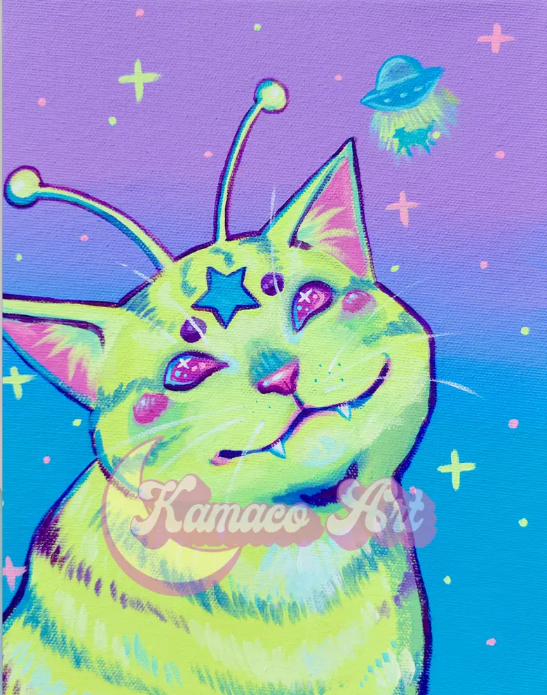 "Happy Alien Kitty" Print