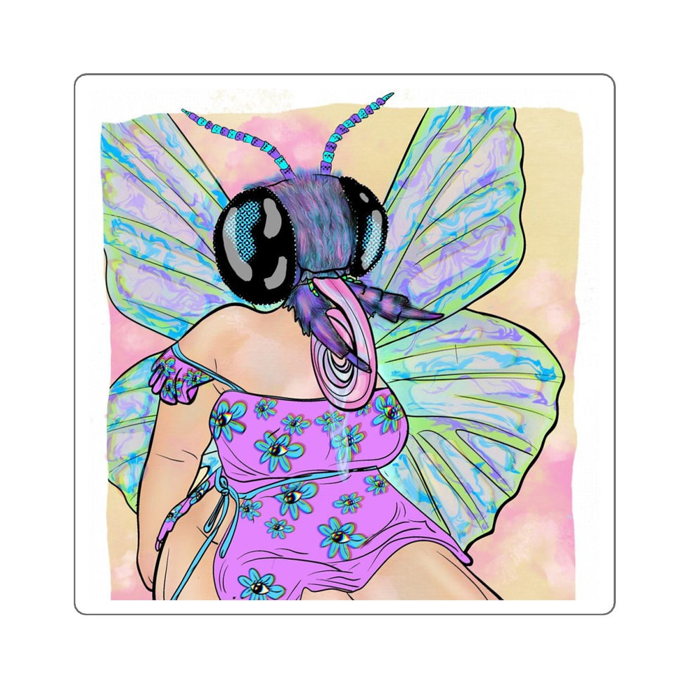 Thumbnail: "Butterfly Bish" Square Stickers