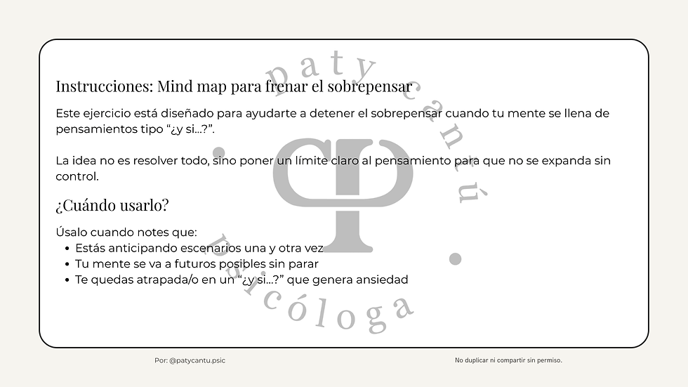 Miniatura: Worksheet: Mind map para frenar el sobrepensar